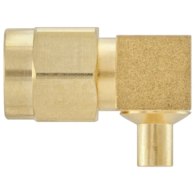 Rosenberger SMA Series, Plug Cable Mount SMA Connector, 50Ω, Solder Termination, Right Angle Body