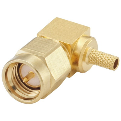 Rosenberger SMA Series, Plug Cable Mount SMA Connector, 50Ω, Crimp Termination, Right Angle Body