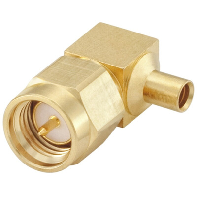 Rosenberger SMA Series, Plug Cable Mount SMA Connector, 50Ω, Solder Termination, Right Angle Body