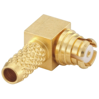 Rosenberger, jack Cable Mount SMP Connector, 50Ω, Crimp, Solder Termination, Right Angle Body