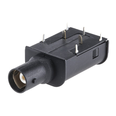 Staubli XBWB-P Series, jack PCB Mount BNC Connector, Through Hole Termination, Right Angle Body