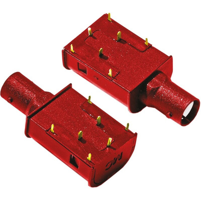 Staubli XBWB-P Series, jack PCB Mount BNC Connector, Through Hole Termination, Right Angle Body