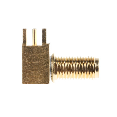 Cinch Connectors SMA Series, jack PCB Mount SMA Connector, 50Ω, Solder Termination, Right Angle Body