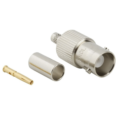 Amphenol RF BNC Series, jack Cable Mount BNC Connector, 50Ω, Crimp Termination, Straight Body