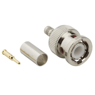 Amphenol RF BNC Series, Plug Cable Mount BNC Connector, 50Ω, Crimp Termination, Straight Body