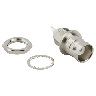 Amphenol RF BNC Series, jack Panel Mount BNC Connector, 50Ω, Solder Termination, Straight Body