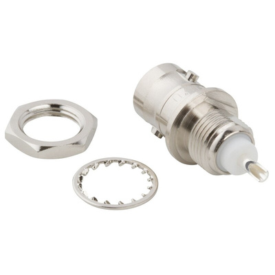 Amphenol RF BNC Series, jack Panel Mount BNC Connector, 50Ω, Solder Termination, Straight Body