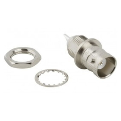 Amphenol RF BNC Series, jack Panel Mount BNC Connector, 50Ω, Solder Termination, Straight Body