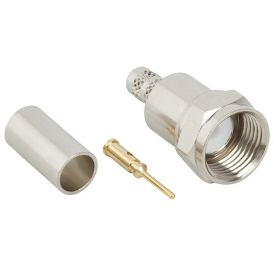 Amphenol RF, Plug Cable Mount F Connector, 75Ω, Crimp Termination, Straight Body