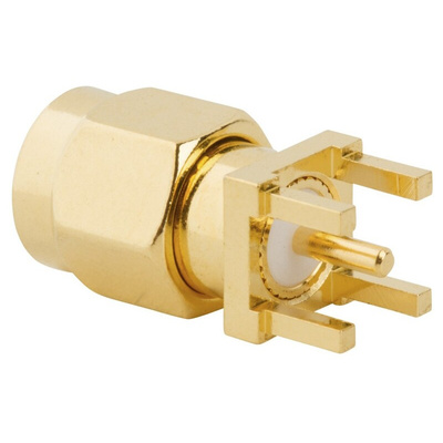 Amphenol RF, Plug PCB Mount SMA Connector, 50Ω, Solder Termination, Straight Body