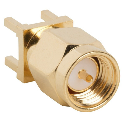 Amphenol RF, Plug PCB Mount SMA Connector, 50Ω, Solder Termination, Straight Body