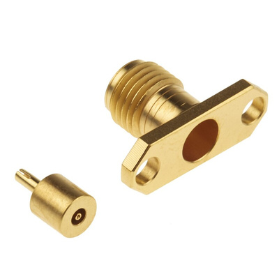 Cinch SMK Series, Plug Flange Mount SMA Connector, 50Ω, Solder Termination, Straight Body