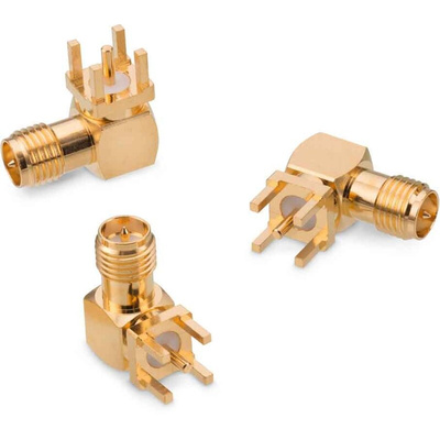 Wurth Elektronik WR-RPSMA Series, jack PCB Mount SMA Connector, Solder Termination, Right Angle Body