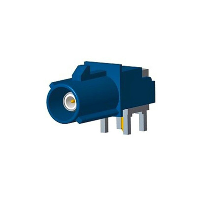 Amphenol RF FAKRA Series, Plug Through Hole SMB Connector, 50Ω, Solder Termination, Right Angle Body