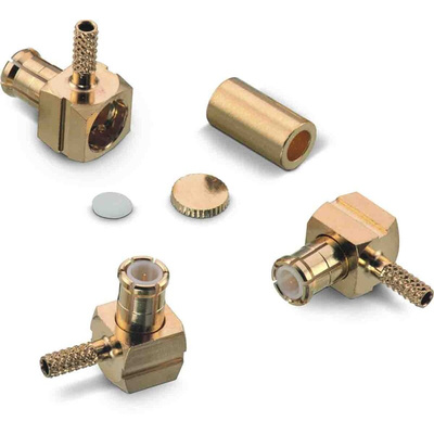 Wurth Elektronik WR-MCX Series, Plug Cable Mount MCX Connector, 50Ω, Crimp Termination, Right Angle Body