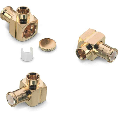 Wurth Elektronik WR-MCX Series, Plug Cable Mount MCX Connector, 50Ω, Solder Termination, Right Angle Body