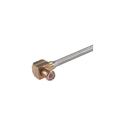 Huber+Suhner 16_MCX-50-1-11/111_NE Series, Plug Cable Mount MCX Connector, 50Ω, Solder Termination, Right Angle Body