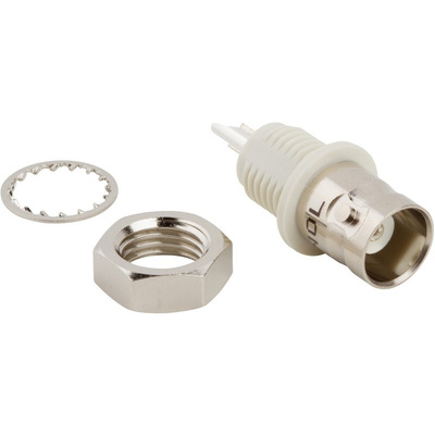 Amphenol RF 031-10-RFX Series, jack Panel Mount BNC Connector, 50Ω, Solder Cup Termination, Straight Body