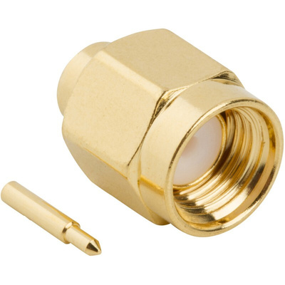Amphenol RF 132102 Series, Plug Cable Mount SMA Connector, 50Ω, Solder Termination, Straight Body