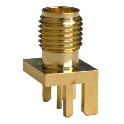 Mueller Electric, jack Edge Mount SMA Connector, Solder Termination, Straight Body