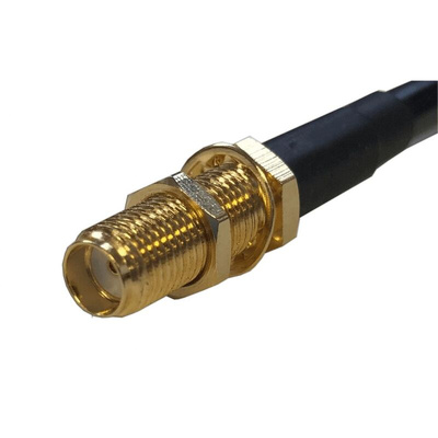 RF Solutions Male to Female Bulkhead SMA Connector, Plug In Termination, Straight Body