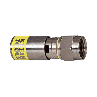 Klein Tools, jack Cable Mount F Connector, Crimp Termination, Straight Body