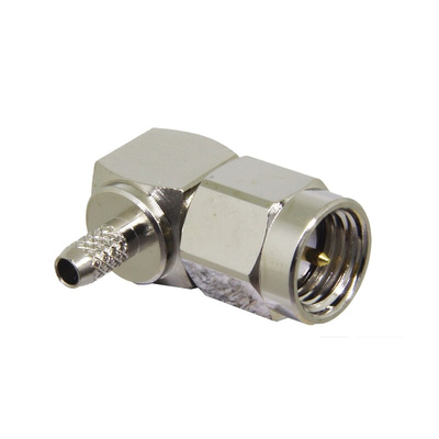 TE Connectivity, jack PCB Mount SMA Connector, Crimp Termination, Right Angle Body