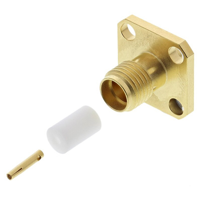 Radiall, jack Panel Mount SMA Connector, 50Ω, Solder Termination, Straight Body