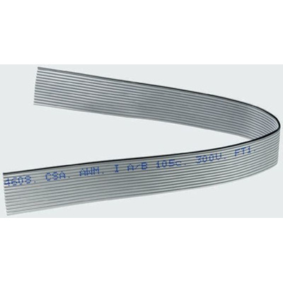 TE Connectivity 14 Way Unscreened Flat Ribbon Cable, 17.8 mm Width, 30m