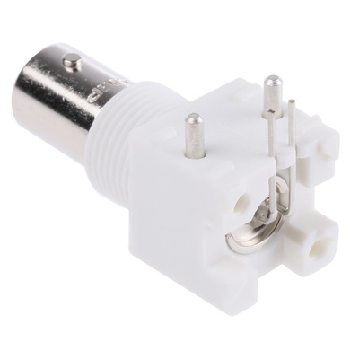 TE Connectivity, jack PCB Mount BNC Connector, 50Ω, Through Hole Termination, Right Angle Body