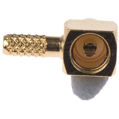 Amphenol RF, Plug Cable Mount MMCX Connector, 50Ω, Crimp Termination, Right Angle Body