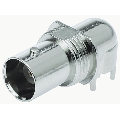 TE Connectivity, jack PCB Mount BNC Connector, 75Ω, Through Hole Termination, Right Angle Body