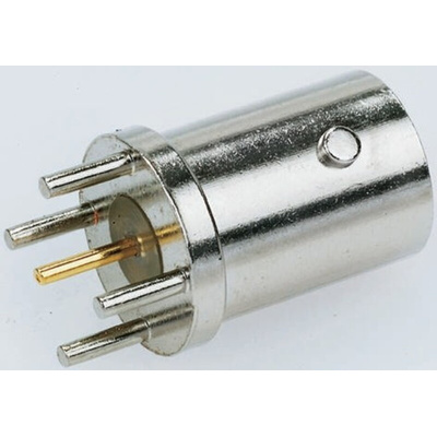 TE Connectivity, jack PCB Mount BNC Connector, 50Ω, Straight Body