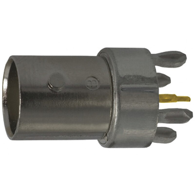 TE Connectivity, jack PCB Mount BNC Connector, 50Ω, Press-In Termination, Straight Body