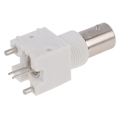 TE Connectivity, jack PCB Mount BNC Connector, 50Ω, Through Hole Termination, Straight Body