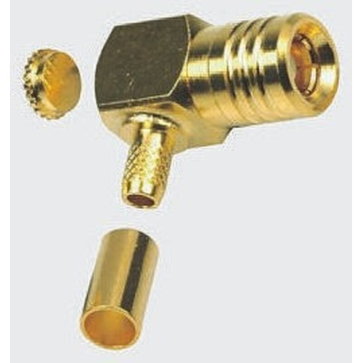 TE Connectivity, Plug Cable Mount SMB Connector, 50Ω, Crimp Termination, Right Angle Body