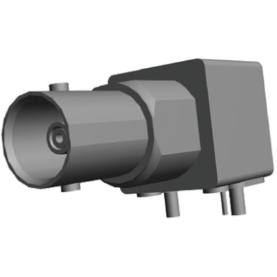TE Connectivity, jack PCB Mount BNC Connector, 75Ω, Through Hole Termination, Right Angle Body