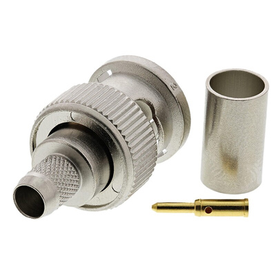 Telegartner, Plug Cable Mount BNC Connector, 75Ω, Clamp, Crimp Termination, Straight Body