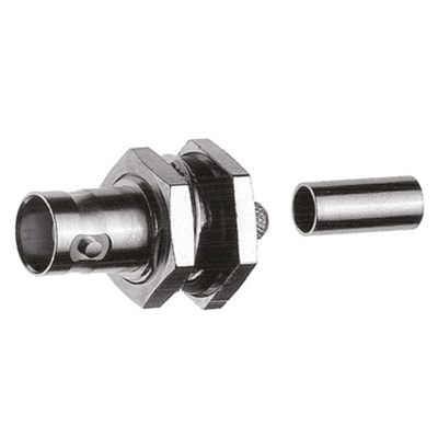 Telegartner, jack Panel Mount BNC Connector, 75Ω, Clamp, Crimp Termination, Straight Body