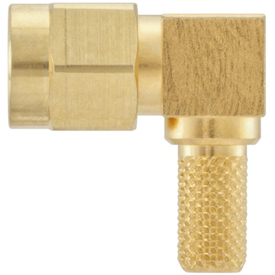 Rosenberger SMA Series, Plug Cable Mount SMA Connector, 50Ω, Crimp Termination, Right Angle Body