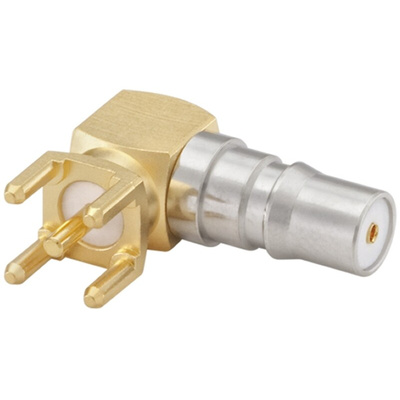 Rosenberger, jack PCB Mount QMA Connector, 50Ω, Solder Termination, Right Angle Body
