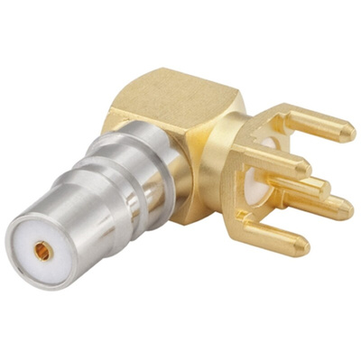 Rosenberger, jack PCB Mount QMA Connector, 50Ω, Solder Termination, Right Angle Body