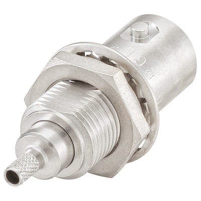 Rosenberger BNC Series, jack Panel Mount BNC Connector, 50Ω, Crimp Termination, Straight Body