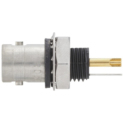 Rosenberger BNC Series, jack Panel Mount BNC Connector, 50Ω, Solder Termination, Straight Body