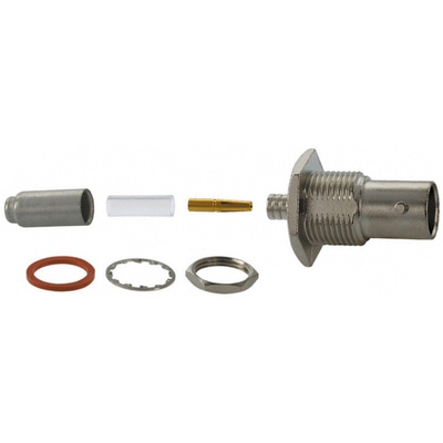 TE Connectivity BNC Series, jack Panel Mount BNC Connector, 50Ω, Crimp Termination, Straight Body
