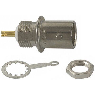 TE Connectivity BNC Series, jack Panel Mount BNC Connector, 50Ω, Solder Termination, Straight Body
