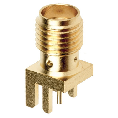 Cinch Connectors SMA Series, jack Edge Mount SMA Connector, 50Ω, Solder Termination, Straight Body