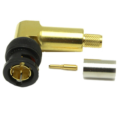 COAX Connectors, Plug Cable Mount BNC Connector, 75Ω, Crimp Termination, Right Angle Body