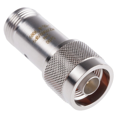 50Ω RF Attenuator Straight N Connector N Plug to N Socket 6dB, Operating Frequency 6GHz