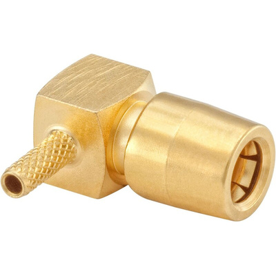 Rosenberger, jack Cable Mount SMB Connector, 50Ω, Crimp, Solder Termination, Right Angle Body